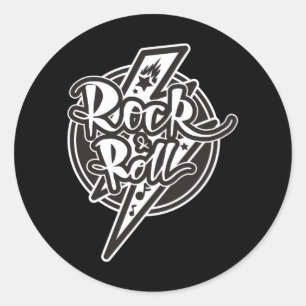 ROCK AND ROLL RUNDER AUFKLEBER