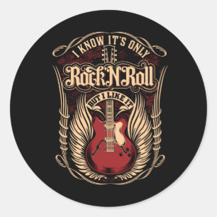 ROCK AND ROLL RUNDER AUFKLEBER