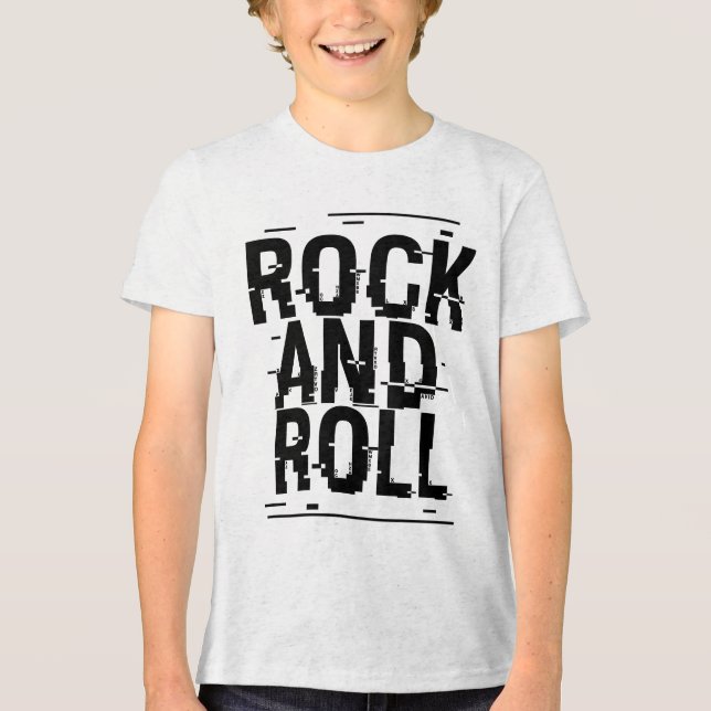 Rock and Roll-Schriftzug-Design  Tri-Blend Shirt (Vorderseite)
