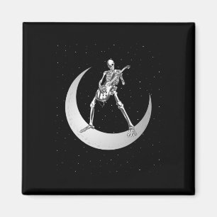 Rock and Roll Skeleton Gitarrenrock auf dem Mond s Magnet