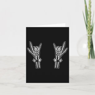 Rock and Roll Skeleton Handrock Rock on Funny Rock Karte