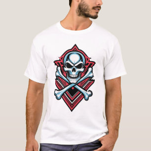 Rock and Roll Skull & Crossbones Tattoo T - Shirt 