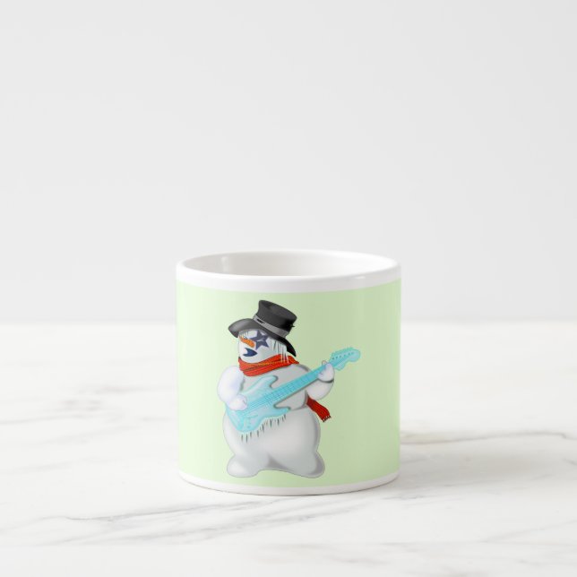 Rock and Roll Snowman Espresso Cup Espressotasse (Vorderseite)