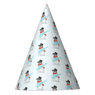 Rock and Roll Snowman Party Hat Partyhütchen