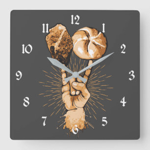 Rock and Roll Square Wall Clock Quadratische Wanduhr