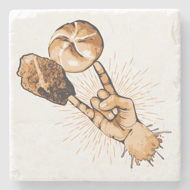 Rock and Roll Stone Coaster Steinuntersetzer (Vorderseite)