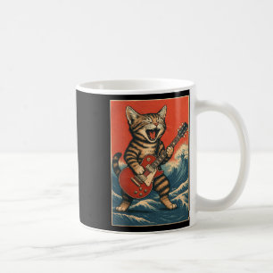 Rock And Roll Surfer-Gitarrist Lustiger Katzenlieb Kaffeetasse