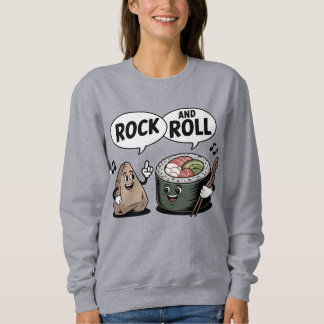 Rock and Roll Sushi Cartoon Puff Sweatshirt