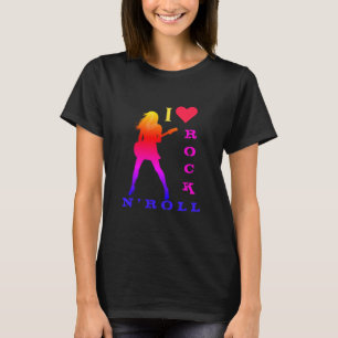 Rock and Roll T - Shirt Rock Guitar Player Girl