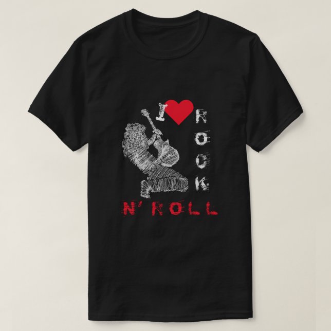 Rock and Roll T - Shirt Rock Music Gitarrist (Design vorne)