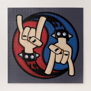 Rock and Roll Teufelshörner Yin Yang Puzzle