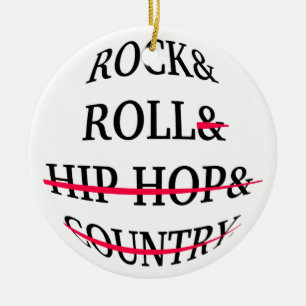 Rock and Roll Text Keramikornament