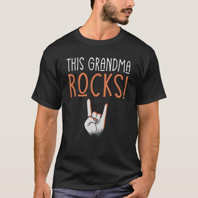 Rock and Roll This Oma Rocks Rocker Granny T-Shirt (Vorderseite)