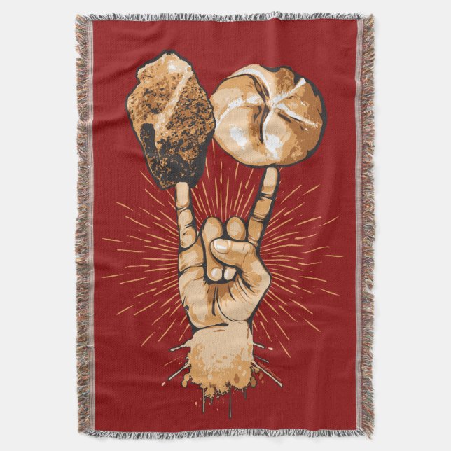 Rock and Roll Throw Blanket Decke (Vorderseite Vertikal)