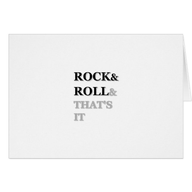 Rock and Roll und das war's (Vorderseite (Horizontal))