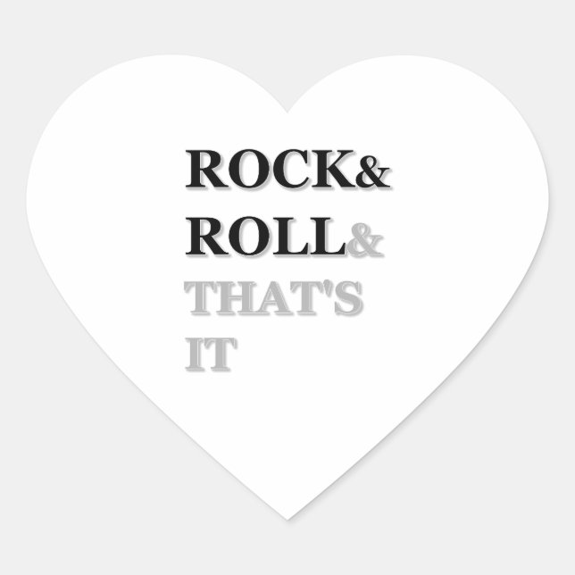 Rock and Roll und das war's Herz-Aufkleber (Vorderseite)