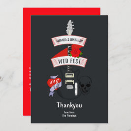 Rock and Roll Wedding Dankeskarte