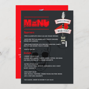 Rock and Roll Wedding Menükarte