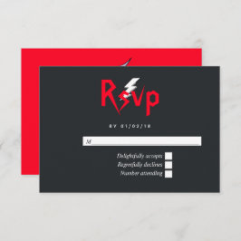 Rock and Roll Wedding Monogram RSVP Karte