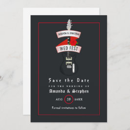 Rock and Roll Wedding Monogram Save the Date
