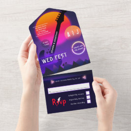 Rock and Roll Wedding Rockfest All In One Einladung