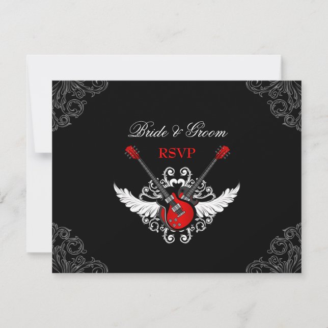 Rock and Roll Wedding RSVP-Karte RSVP Karte (Vorderseite)