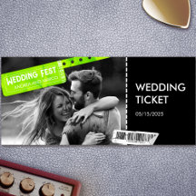 Rock and Roll Wedding Ticket Konzert Boarding Pass
