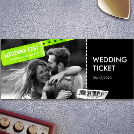 Rock and Roll Wedding Ticket Konzert Boarding Pass
