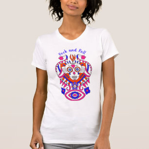 Rock and Roll Zucker-Schädel-T-Shirt T-Shirt