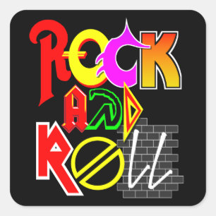 Rock-and-Rollaufkleber Quadratischer Aufkleber