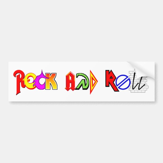 Rock-and-RollAutoaufkleber (weiß) Autoaufkleber (Vorne)