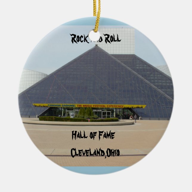 Rock-and-RollHall of Fame Cleveland, Ohio Keramik Ornament (Vorne)