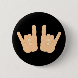 Rock-and-Rollhandzeichen Button