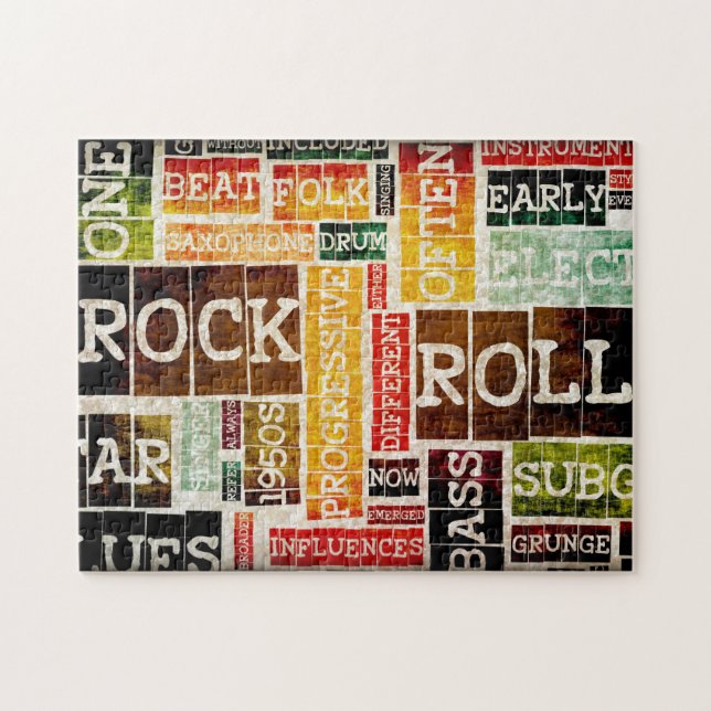 Rock-and-Rollmusik-Plakat-Kunst als Hintergrund Puzzle (Horizontal)