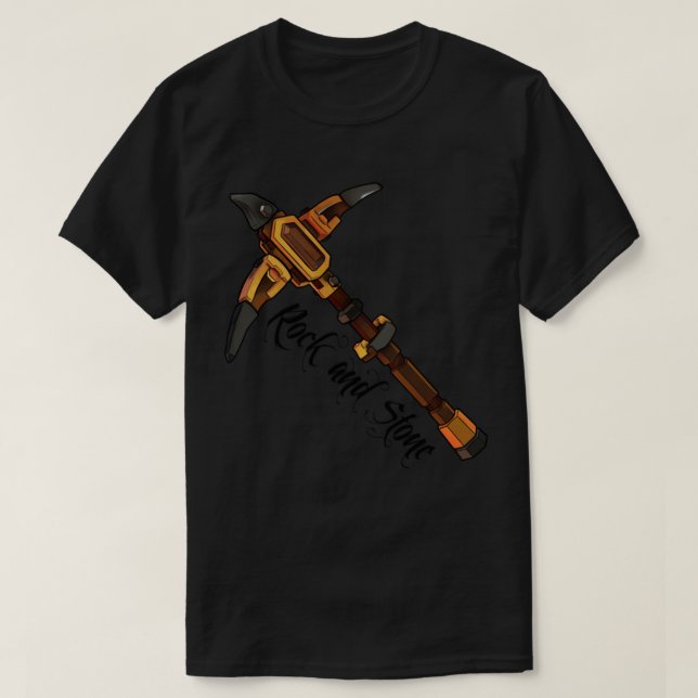 Rock and Stone Pickaxe (DRG) Premium T - Shirt (Design vorne)
