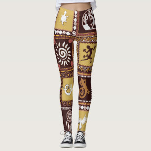 Rock Art Imitation: Vintages Muster. Leggings