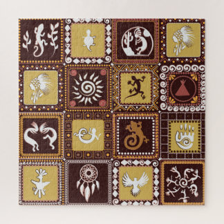 Rock Art Imitation: Vintages Muster. Puzzle
