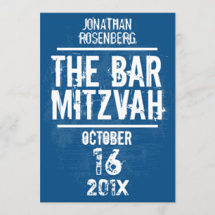 Rock Band Bar Mitzvah Einladung alle Art in Blau
