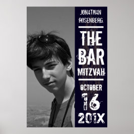 Rock Band Bar Mitzvah Foto Poster Black