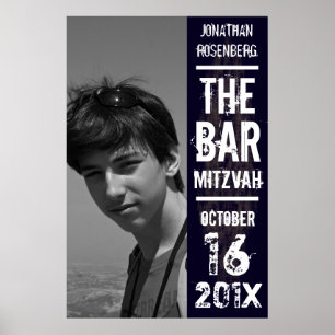 Rock Band Bar Mitzvah Foto Poster Black