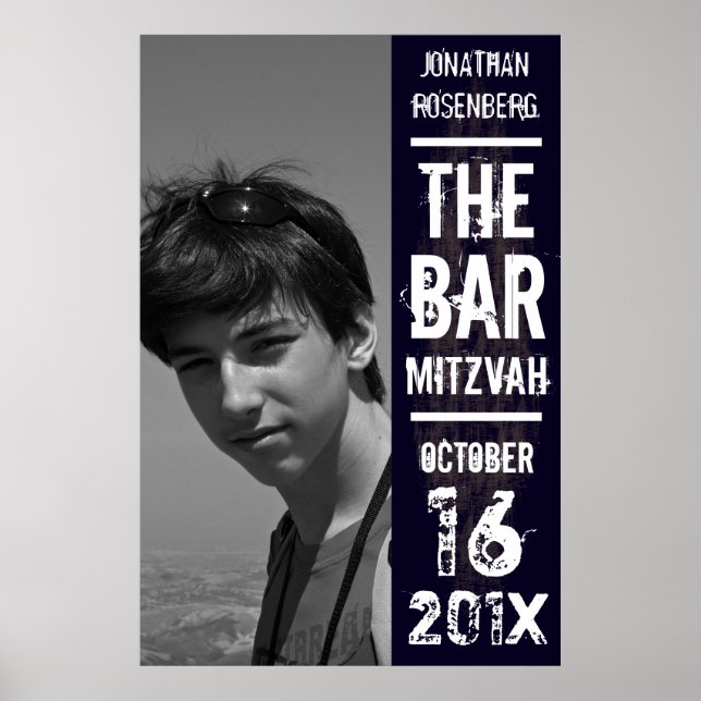 Rock Band Bar Mitzvah Foto Poster Black (Vorne)