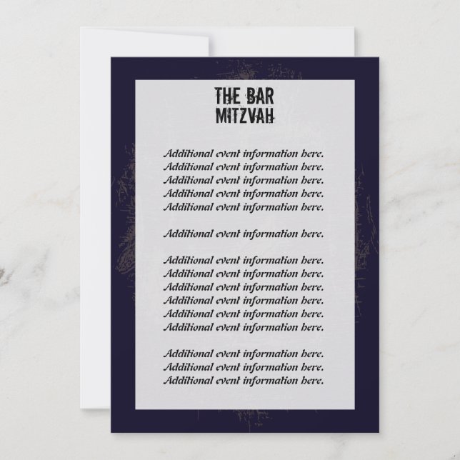Rock Band Bar Mitzvah Info Card Einladung (Vorderseite)