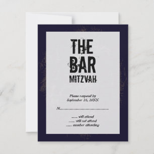 Rock Band Bar Mitzvah Replik Card RSVP Karte