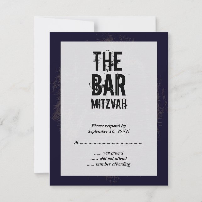 Rock Band Bar Mitzvah Reply Card RSVP Karte (Vorderseite)