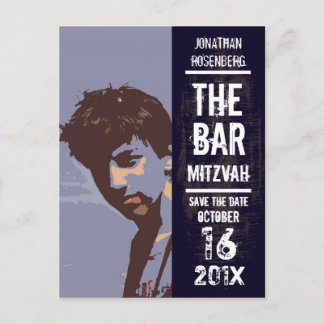 Rock Band Bar Mitzvah Save the Date Ankündigungspostkarte