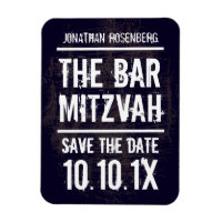 Rock Band Bar Mitzvah Save the Date Magnet, Black