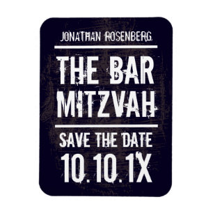 Rock Band Bar Mitzvah Save the Date Magnet, Black Magnet