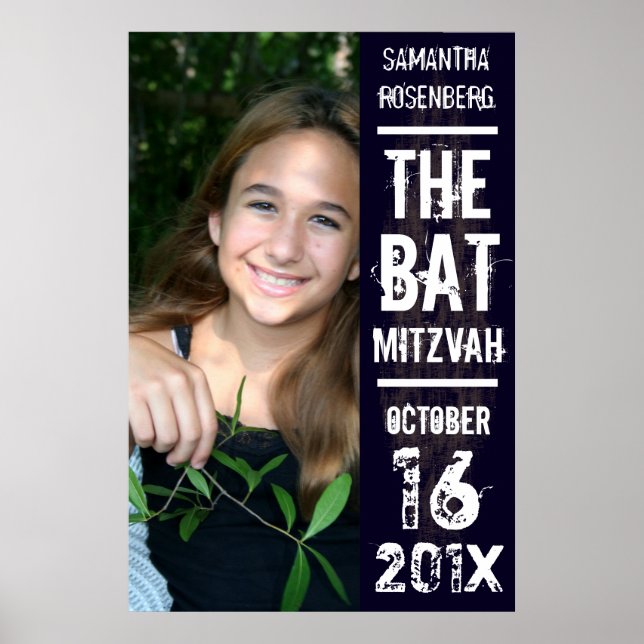 Rock Band Bat Mitzvah Poster in Schwarz (Vorne)