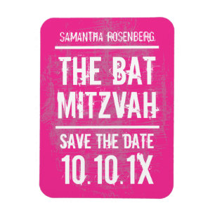 Rock Band Bat Mitzvah Save the Date Magnet, Rosa Magnet