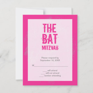 Rock Band Bat Mitzvah UAWG Replik Karte in Rosa